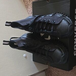 All black high top platform converse